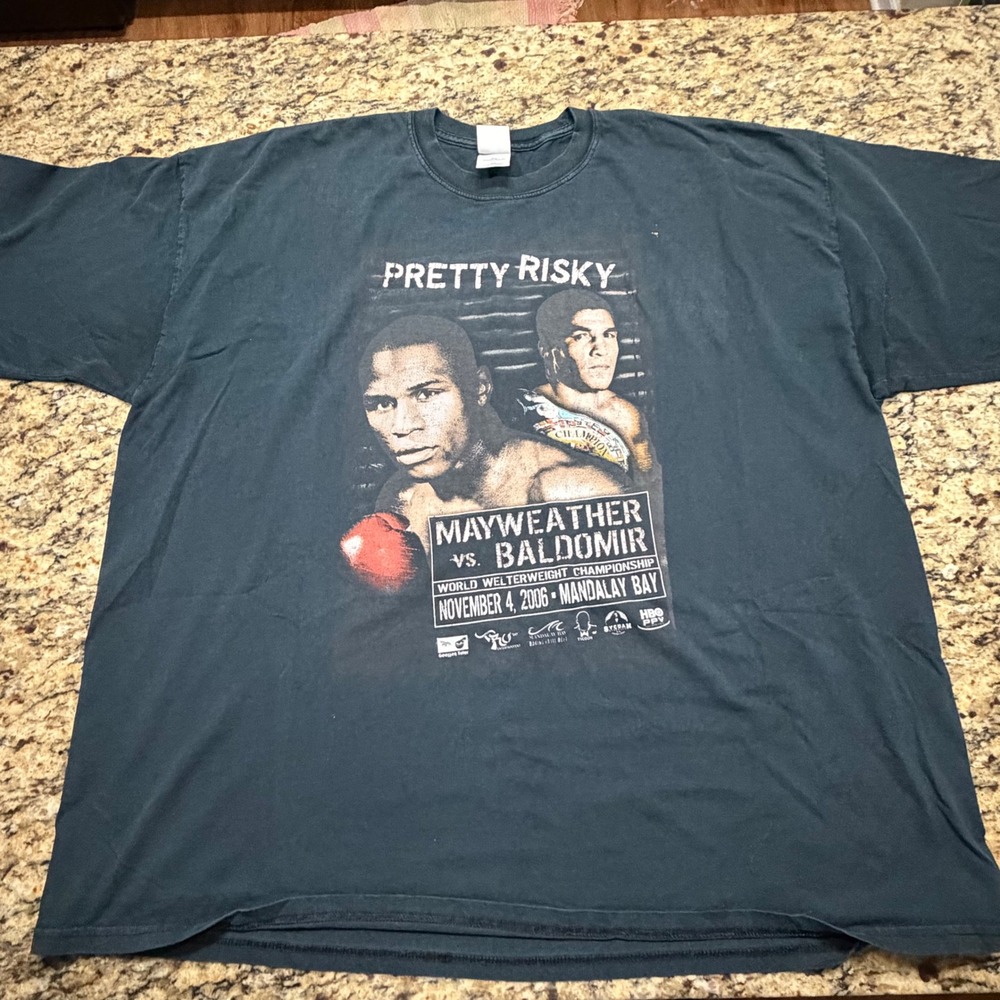 Vintage Floyd Mayweather vs Baldomir 2006 Boxing T-Shirt 4XL Black Pretty v